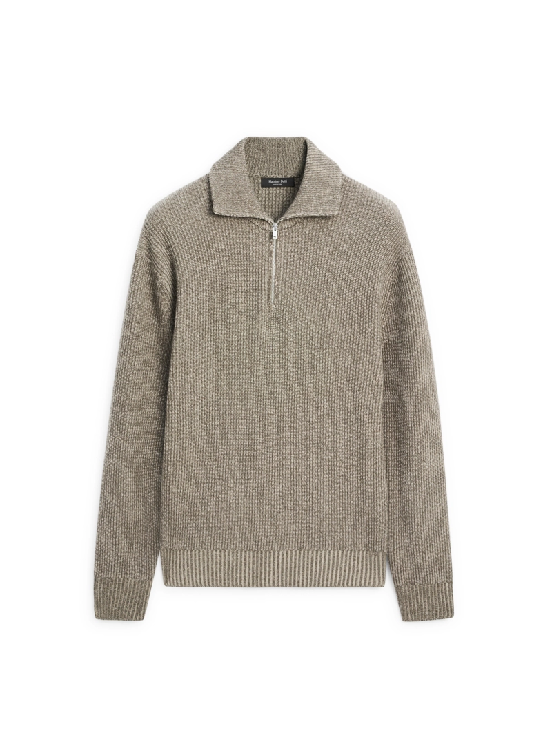 Вязанный свитер с высоким воротником и молнией