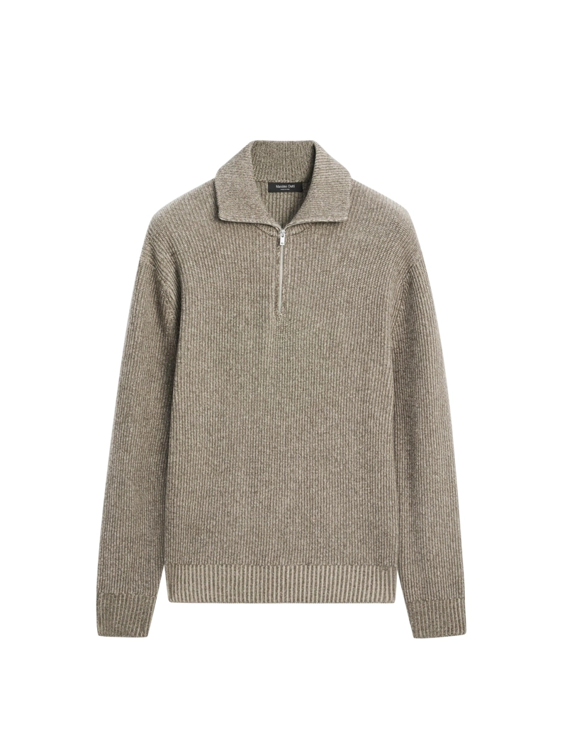 Вязанный свитер с высоким воротником и молнией