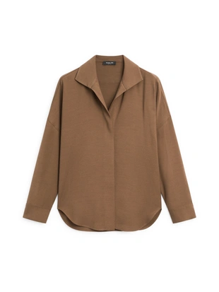 Рубашка свободного покроя с скрытыми пуговицами- Заказать в России