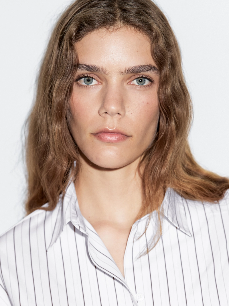 Рубашка в полоску свободного кроя