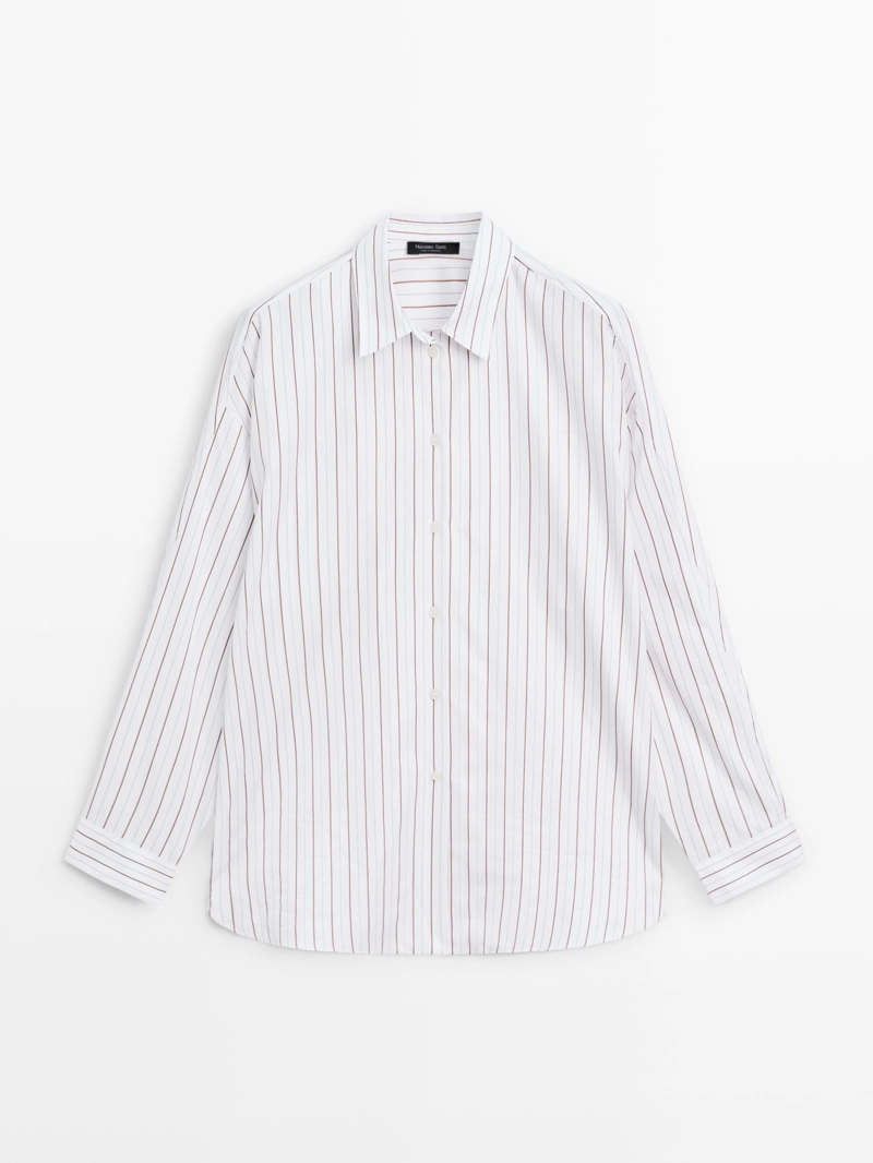 Рубашка в полоску свободного кроя