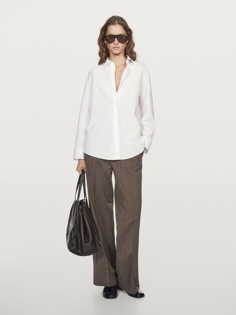 Рубашка из 100% хлопка с деталями на плечах