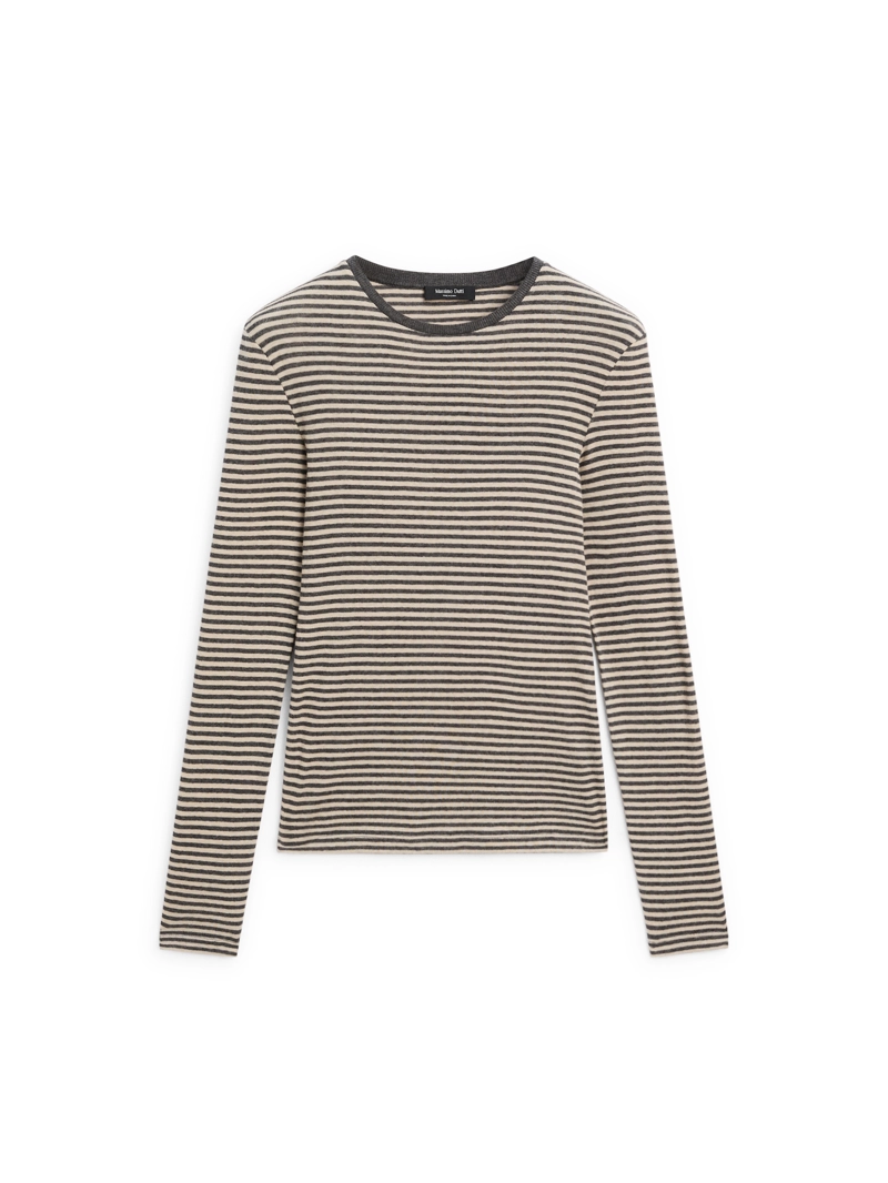 Футболка из хлопково-вискозного трикотажа с длинным рукавом