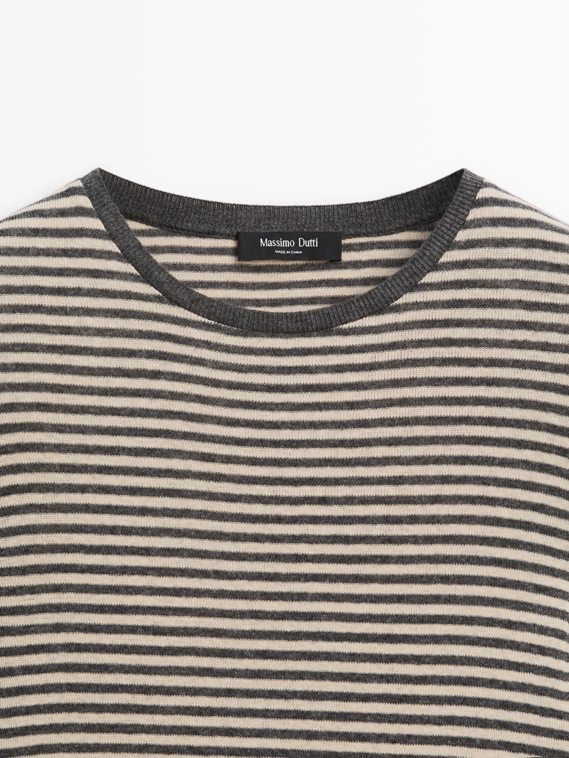 Футболка из хлопково-вискозного трикотажа с длинным рукавом