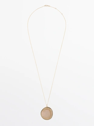 Ожерелье с подвеской из прозрачного камня- Заказать в России