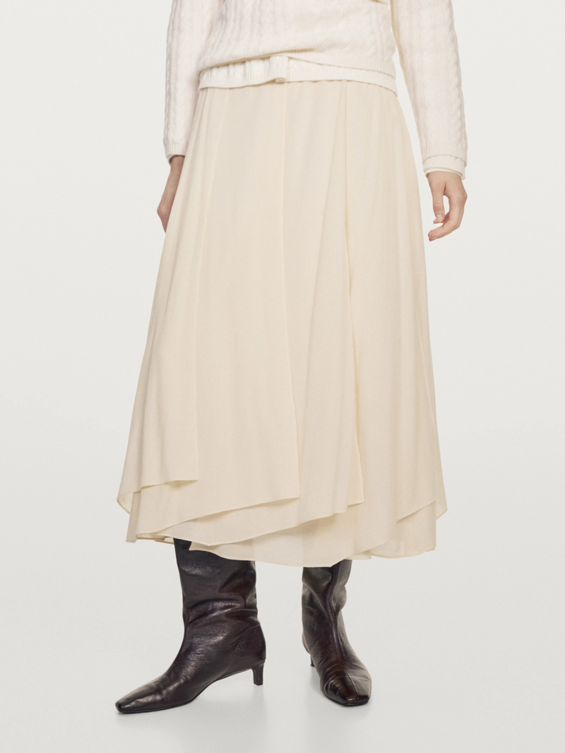 Юбка миди с оборками