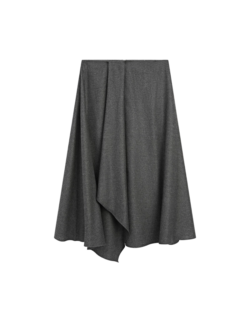 Юбка-солнце из шерстяной смеси с защипами