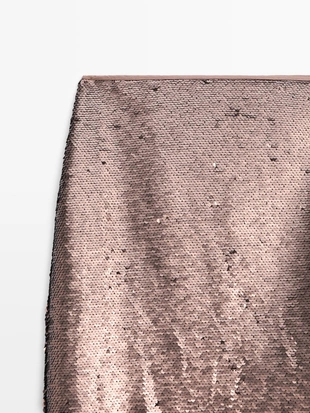 Юбка короткая матовая с пайетками- Заказать в России