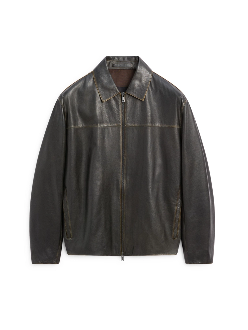 Кожаная куртка с эффектом старения