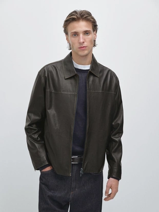 Кожаная куртка с эффектом старения- Заказать в России