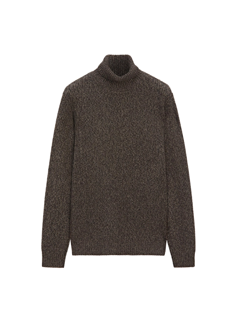 Свитер из муліне 100% шерсти с высоким воротником
