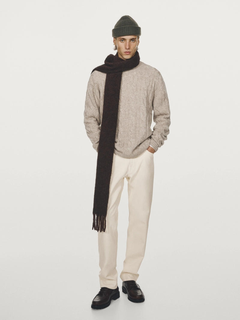 Свитер с косами из шерстяной смеси