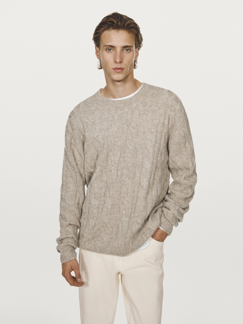 Свитер с косами из шерстяной смеси