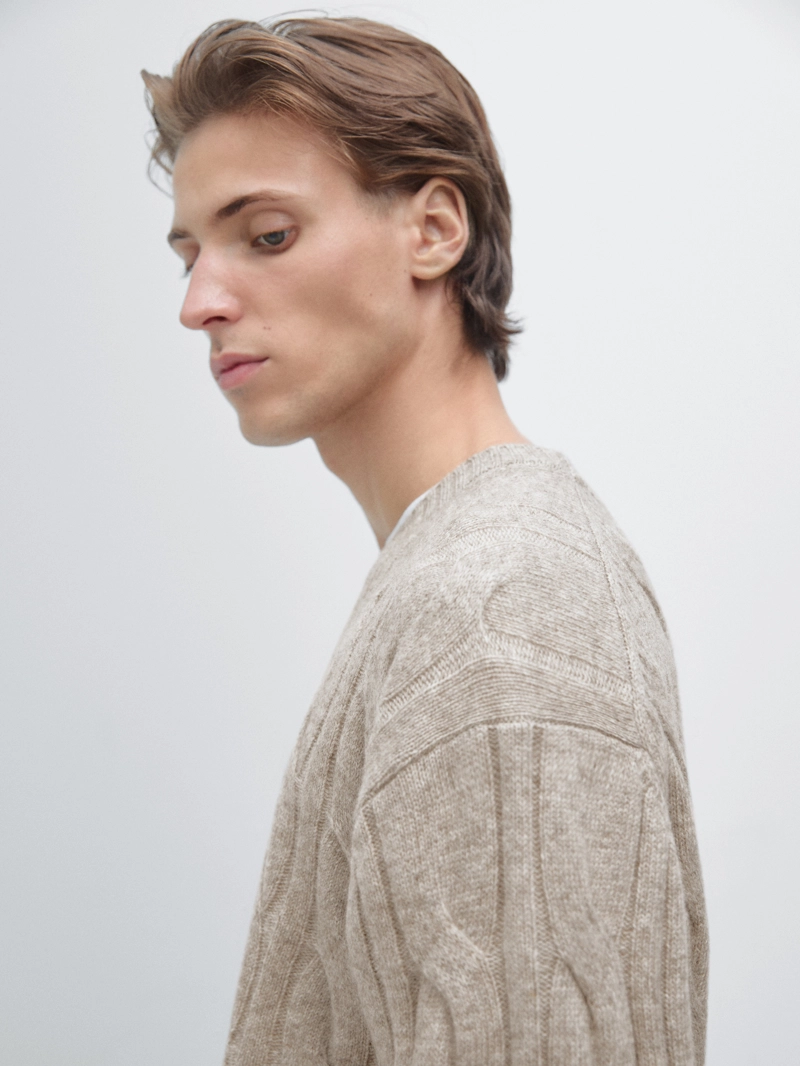 Свитер с косами из шерстяной смеси