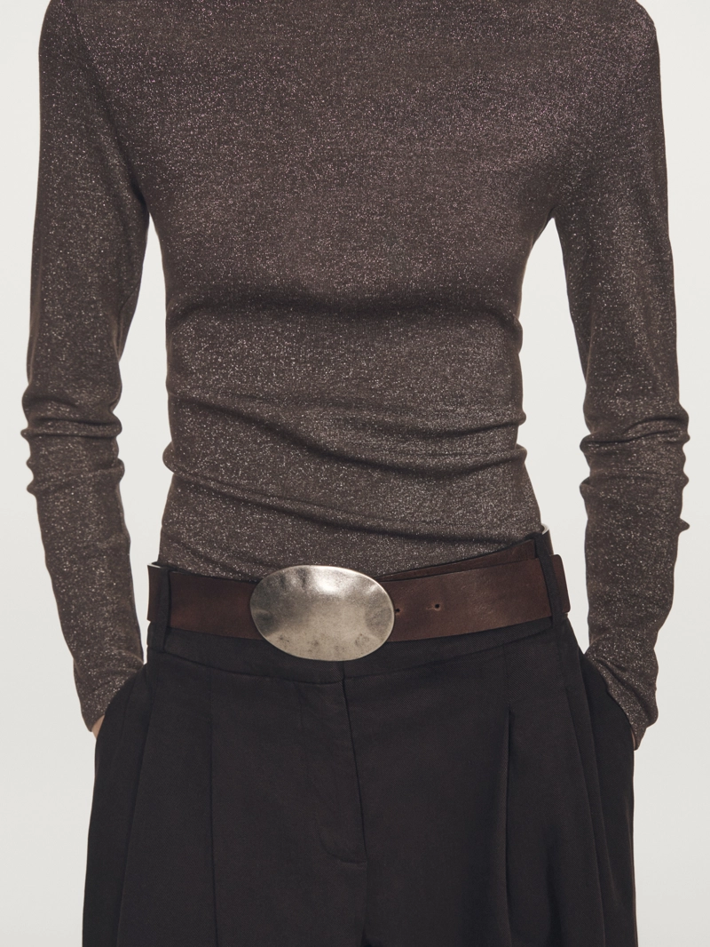 Футболка с длинным рукавом и металлическим оттенком