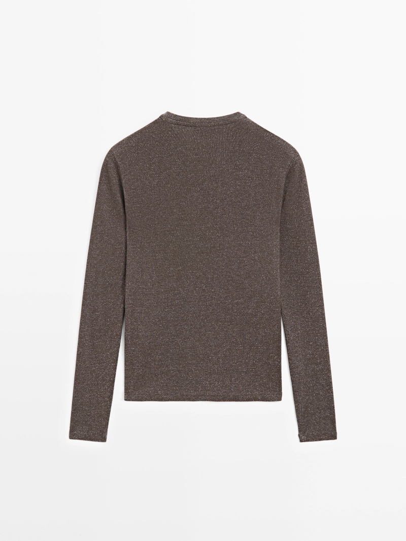 Футболка с длинным рукавом и металлическим оттенком