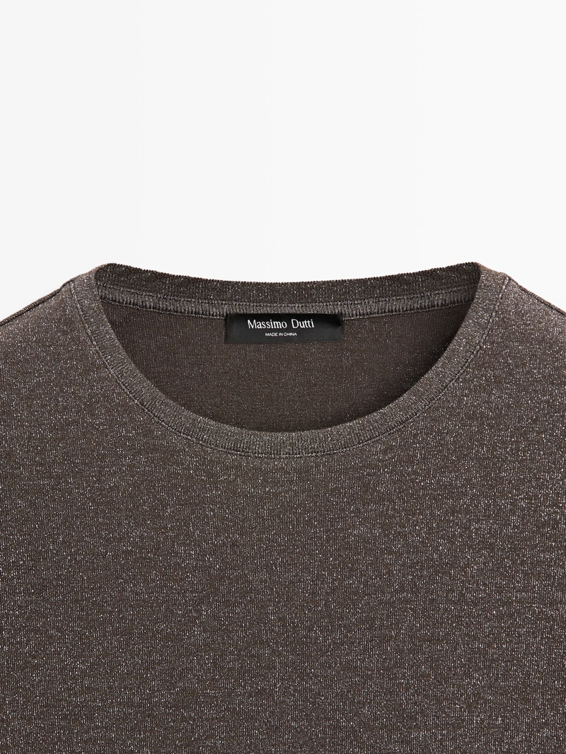 Футболка с длинным рукавом и металлическим оттенком