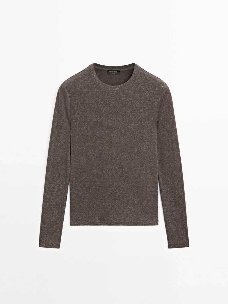 Футболка с длинным рукавом и металлическим оттенком