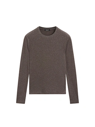 Футболка с длинным рукавом и металлическим оттенком- Заказать в России