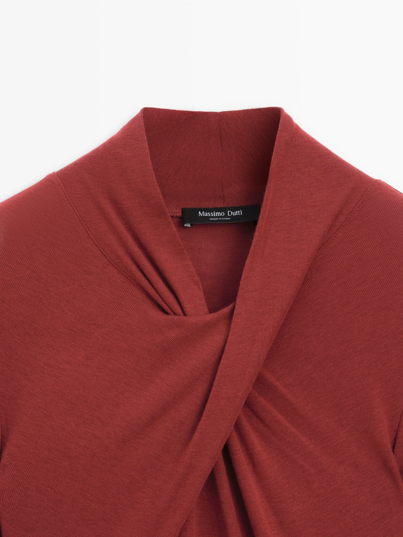 Топ из лиоцелла и шерсти с перекрестным лифом