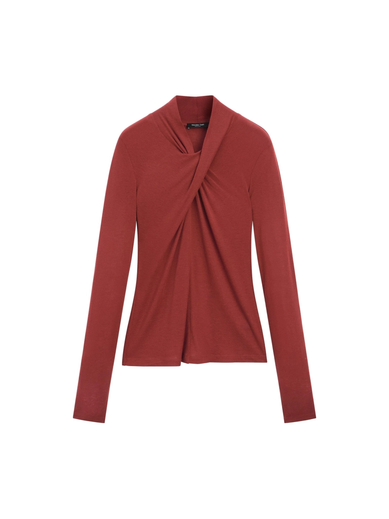 Топ из лиоцелла и шерсти с перекрестным лифом