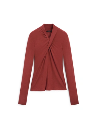 Топ из лиоцелла и шерсти с перекрестным лифом- Заказать в России