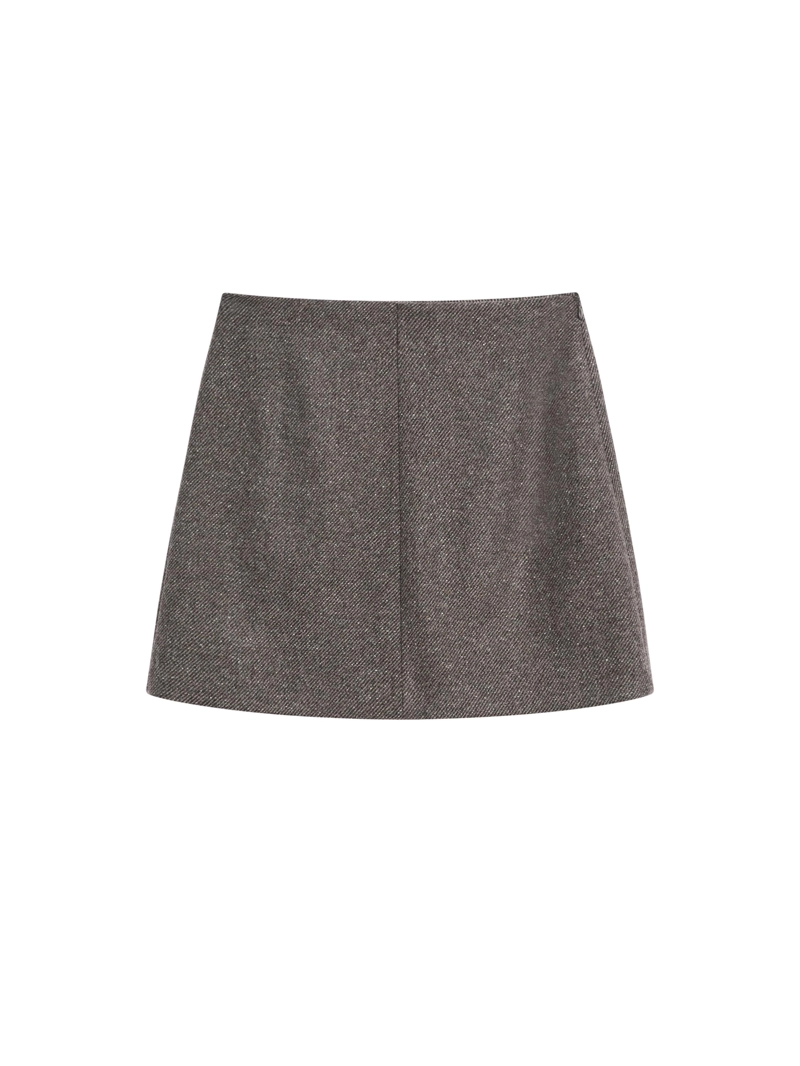 Юбка из мягкой ткани из альпаки и войлока с меланжевым эффектом