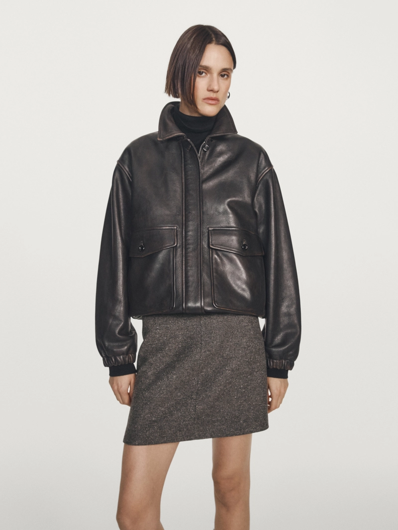 Юбка из мягкой ткани из альпаки и войлока с меланжевым эффектом