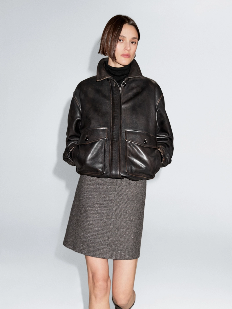 Юбка из мягкой ткани из альпаки и войлока с меланжевым эффектом