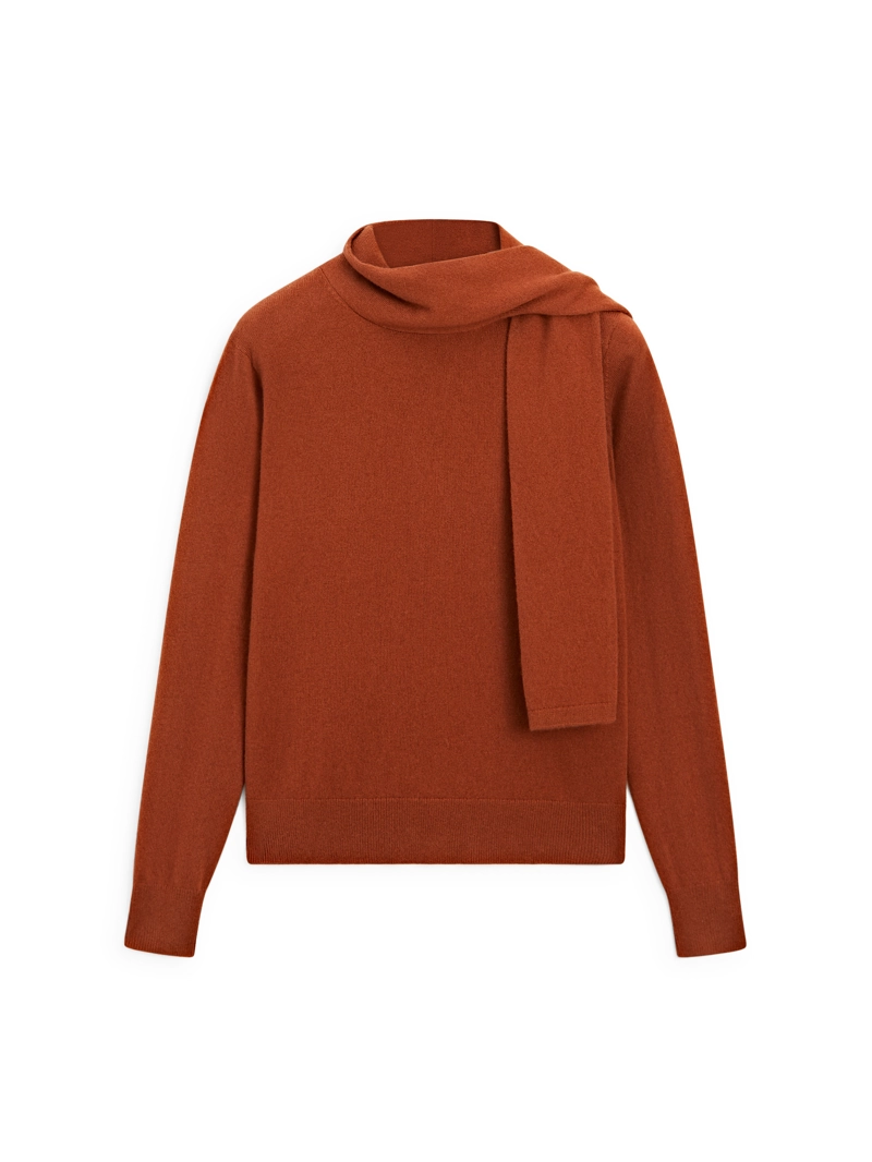 Свитер из шерстяной смеси с деталями в виде шарфа