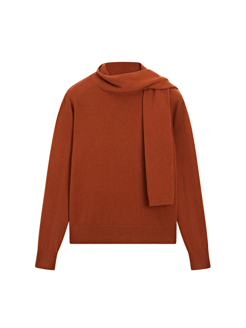 Свитер из шерстяной смеси с деталями в виде шарфа