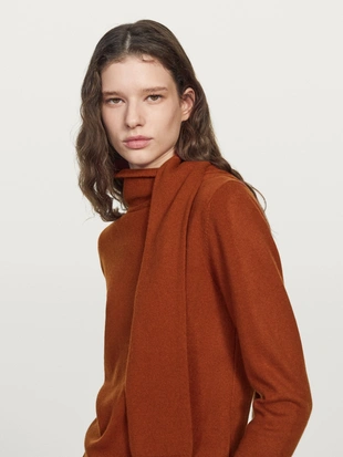 Свитер из шерстяной смеси с деталями в виде шарфа- Заказать в России