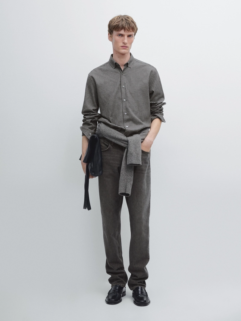 Рубашка в клетку с регулярной посадкой