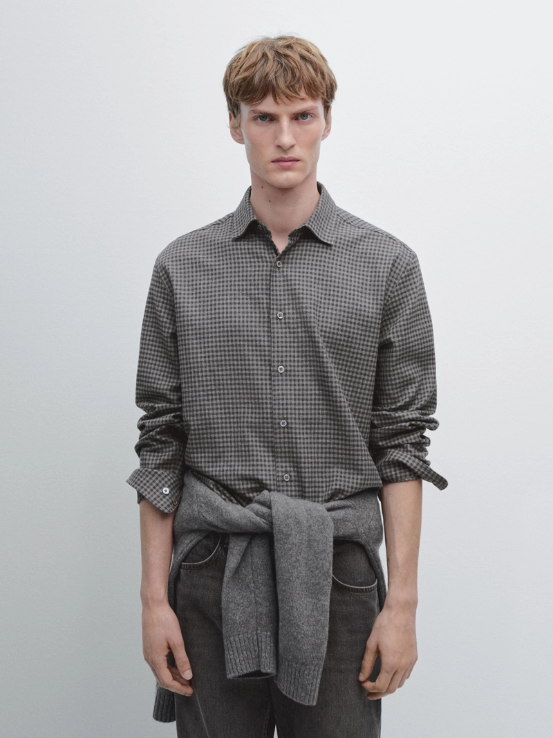 Рубашка в клетку с регулярной посадкой