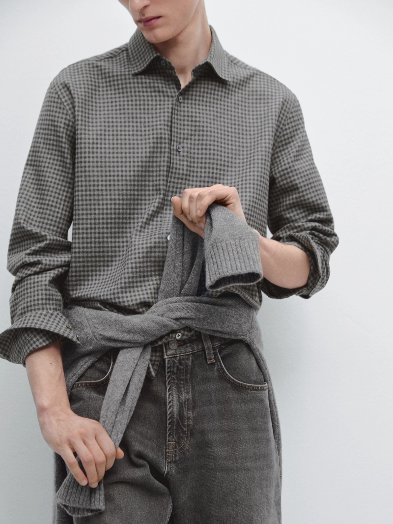 Рубашка в клетку с регулярной посадкой