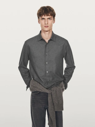 Рубашка в клетку с регулярной посадкой- Заказать в России