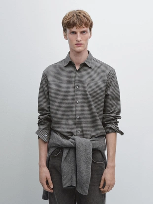 Рубашка в клетку с регулярной посадкой- Заказать в России