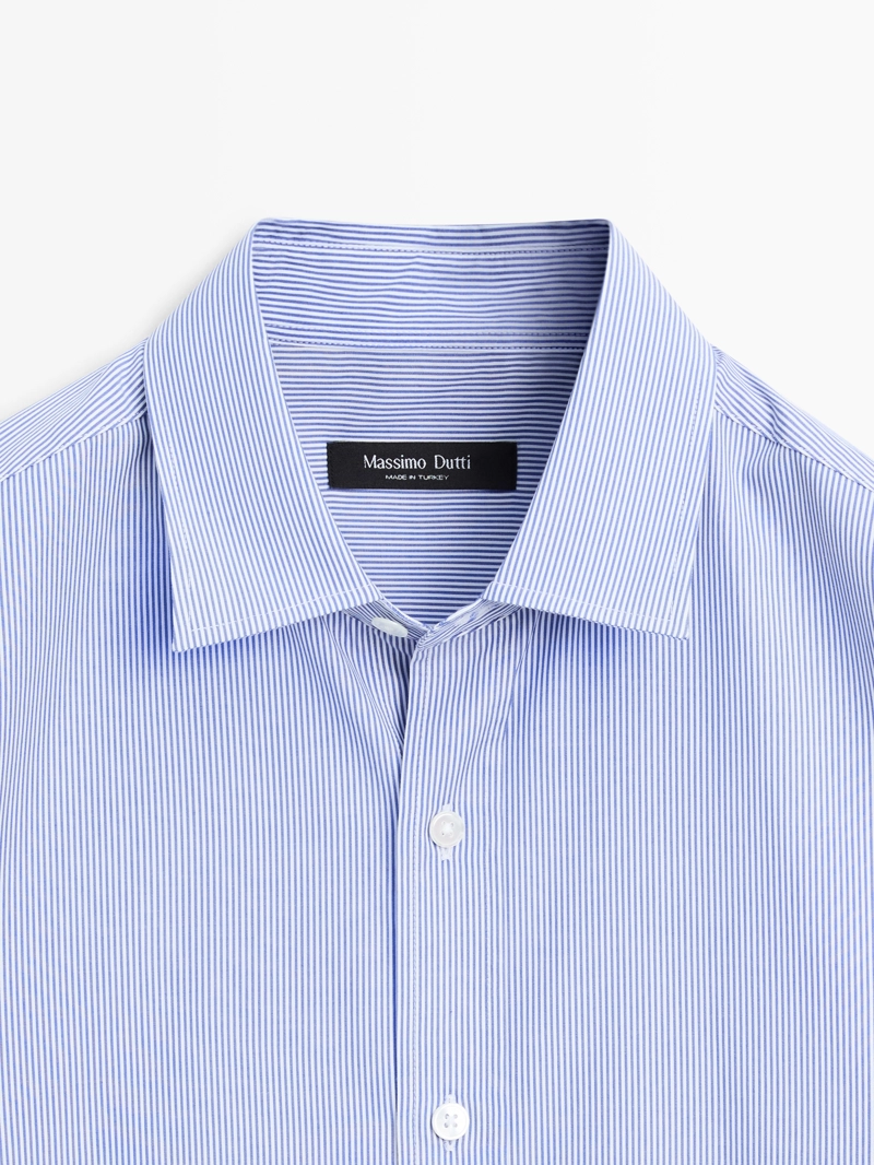 Рубашка из поплина в полоску с регулярной посадкой