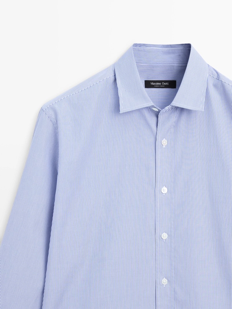 Рубашка из поплина в полоску с регулярной посадкой