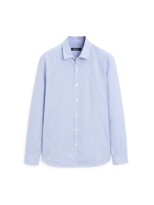 Рубашка из поплина в полоску с регулярной посадкой- Заказать в России