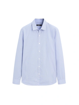 Рубашка из поплина в полоску с регулярной посадкой- Заказать в России