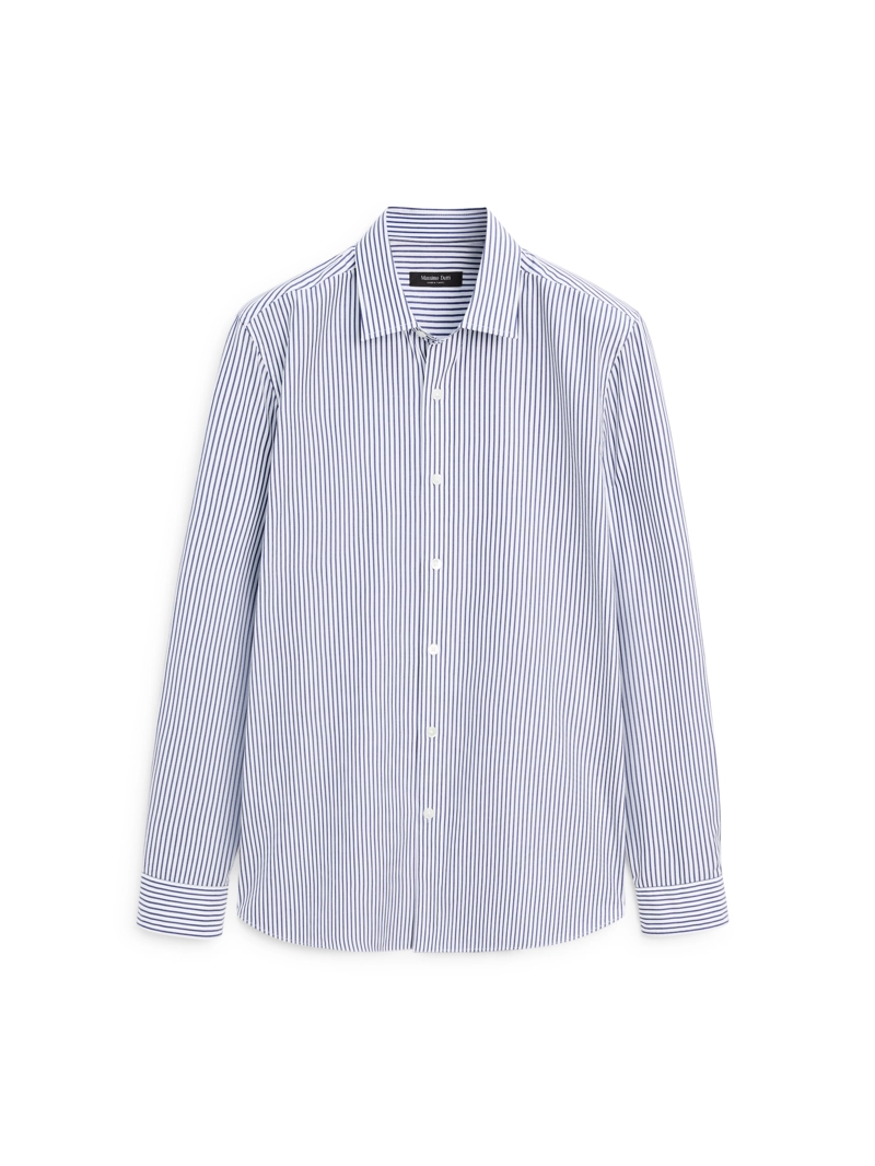 Рубашка из полосатого поплина с регулярной посадкой