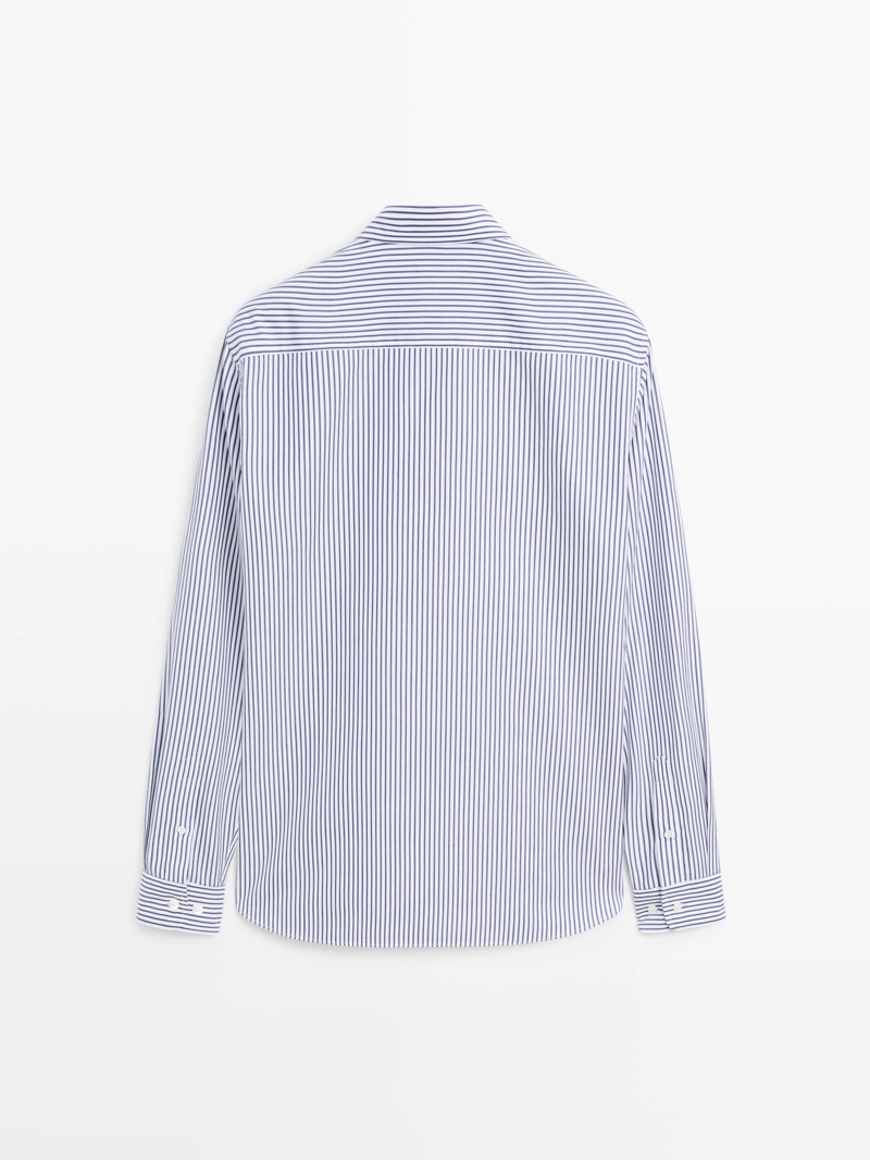 Рубашка из полосатого поплина с регулярной посадкой