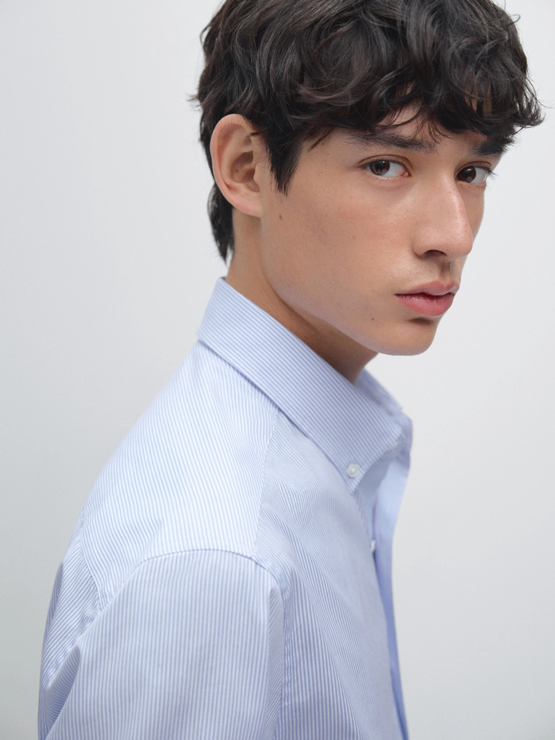 Рубашка с прямым кроем в полоску