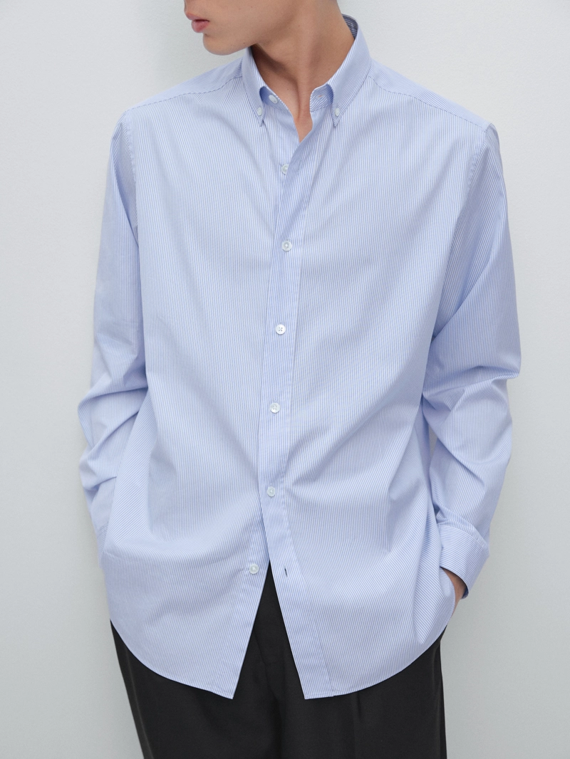 Рубашка с прямым кроем в полоску