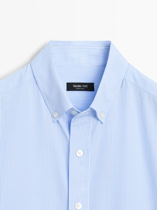 Рубашка с прямым кроем в полоску- Заказать в России