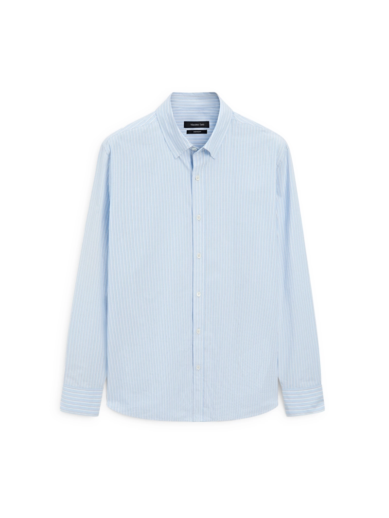 Рубашка из полосатого поплина с регулярной посадкой