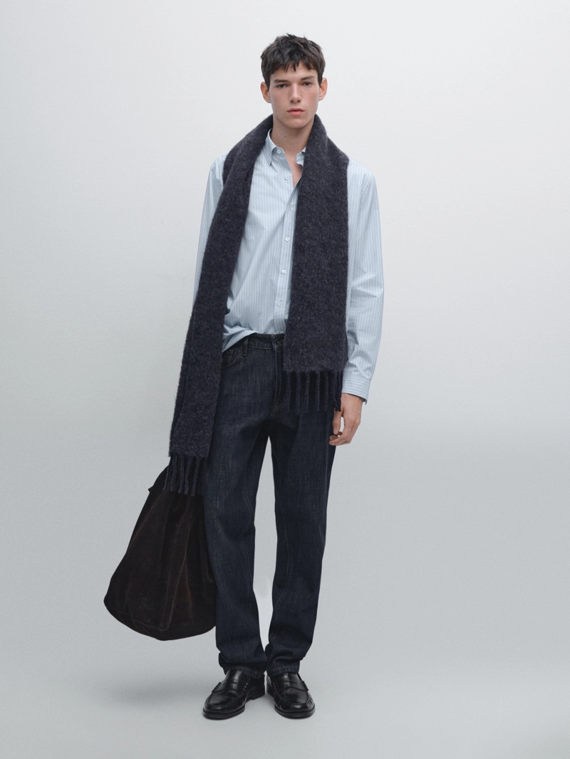 Рубашка из полосатого поплина с регулярной посадкой