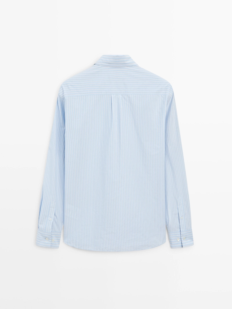 Рубашка из полосатого поплина с регулярной посадкой