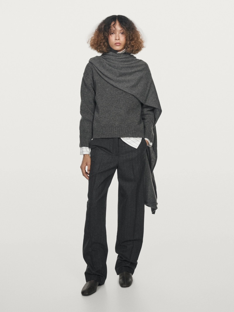 Полосатые брюки из шерстяной смеси